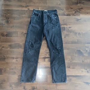 ARITZIA AGOLDE BLACK STRAIGHT LEG DENIM